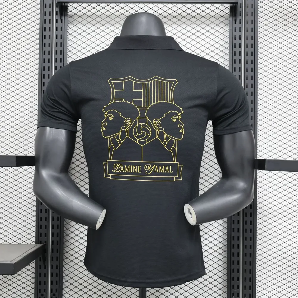 2024/2025 Versión Jugador Barcelona 304 Aniversario Edición Negra Camiseta Calidad Tailandesa