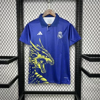2024/2025 Real Madrid Camiseta Edición Especial Estampado Dragón Azul