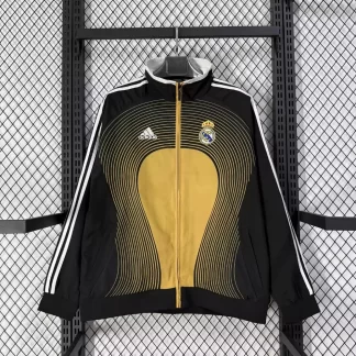 2026/2027 Real Madrid Cortavientos Negro Amarillo Camiseta de Fútbol 1:1 Calidad Tailandesa