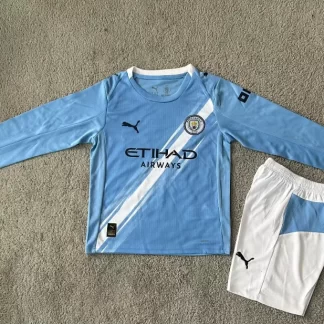 2025/2026 Manga Larga Manchester City Primera Equipación 01 Camiseta Fútbol Calidad Tailandesa Talla Infantil