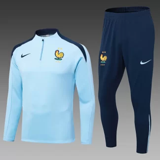 Conjunto de Camiseta de Fútbol Semipull Entrenamiento Francia 2024-2025 Azul Bebé