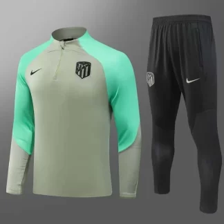 2023/2024 Atletico Madrid Chándal de Entrenamiento Semi-Cremallera Verde Calidad Tailandesa Set