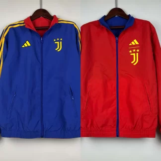 Chaqueta cortavientos reversible (azul-roja) de la Juventus 2023-2024 calidad tailandesa