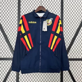 2024 España Cortavientos Azul Marino Camiseta de Fútbol AAA Grado Aficionado