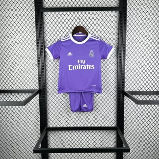 Camiseta de Fútbol Visitante Retro de Real Madrid 2016/2017 Calidad Tailandesa Talla Infantil