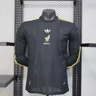 Camiseta de Fútbol de Manga Larga Local Versión Jugador de la Selección Nacional de México 2025 AAA calidad aficionado