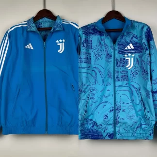Chaqueta cortavientos reversible azul de la Juventus 2023-2024 calidad tailandesa