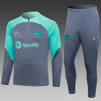 Chándal de Entrenamiento Media Cremallera 2023/2024 Barcelona Verde-Gris