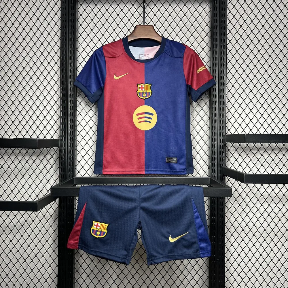 2024/2025 Barcelona Local Sin Spotify Camiseta de Fútbol Calidad Tailandesa Talla Infantil