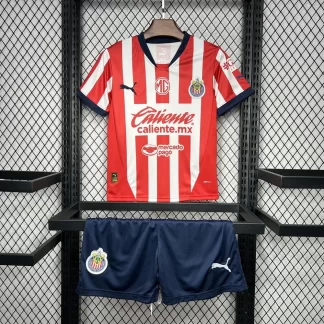 2024/2025 Jersey de Fútbol Local Chivas Calidad Tailandesa Talla Infantil
