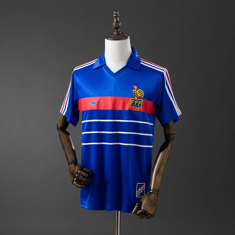 Camiseta Local Retro 1984 Francia AAA calidad fan