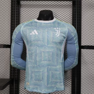 2025/2026 Manga Larga Versión Jugador Juventus Suplente Camiseta de Fútbol Calidad Thai