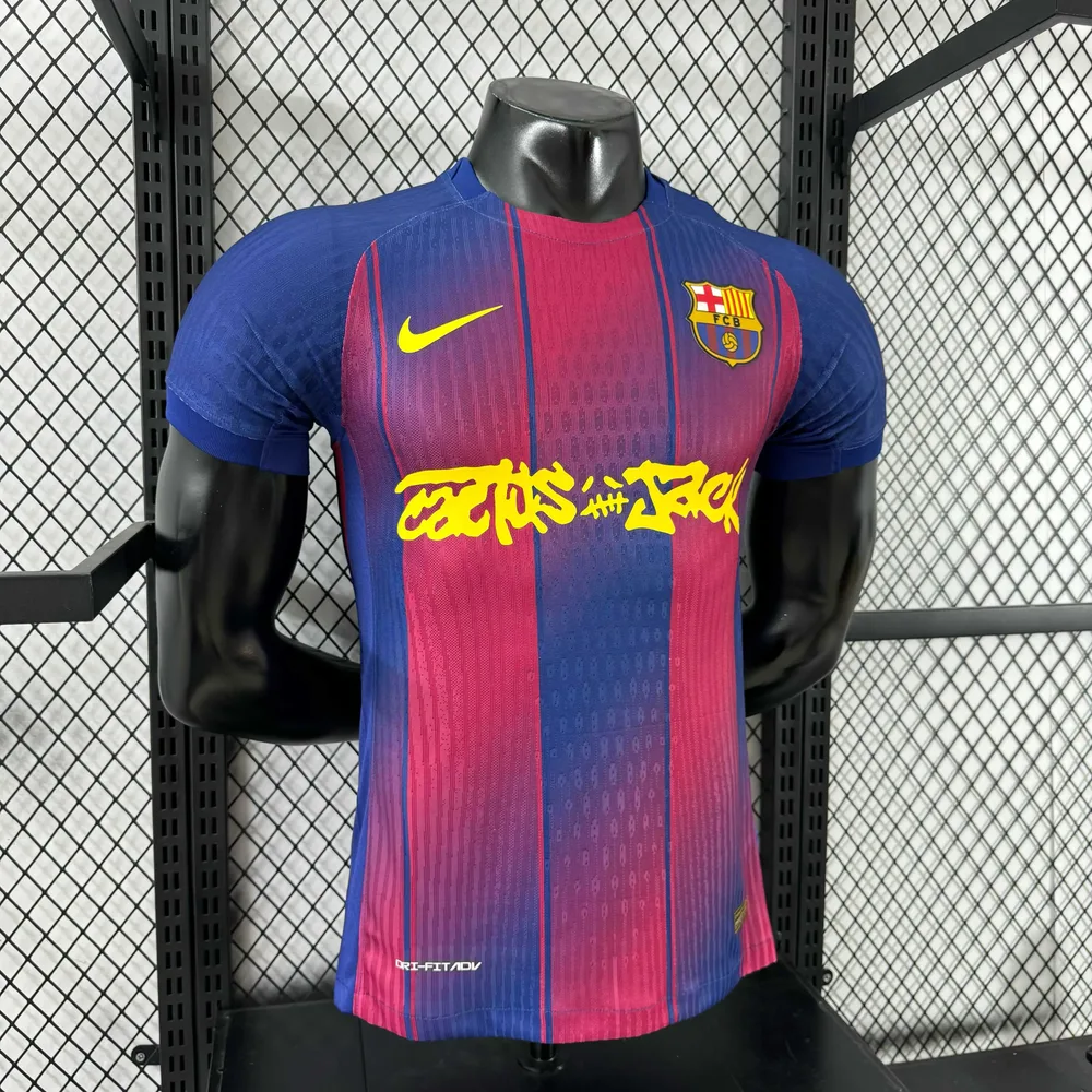 2025/2026 Versión Jugador Camiseta de Fútbol Local Colaboración Barcelona x Travis Scott Calidad Thai