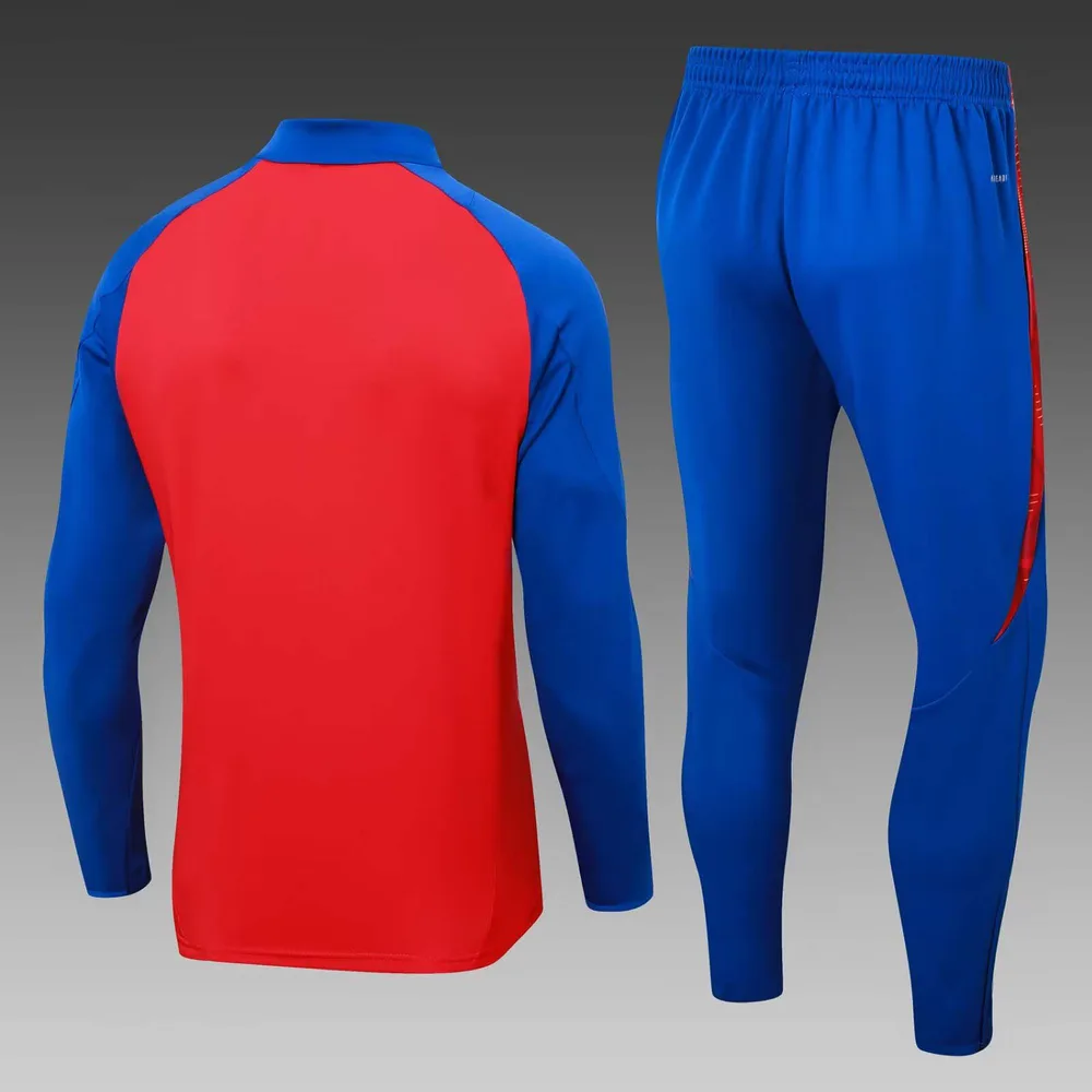 Conjunto de Camiseta de Fútbol 2024 España Entrenamiento Semi-Cuello Rojo AAA calidad fan