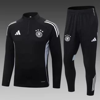Conjunto de Entrenamiento de Media Cremallera Negro de Alemania 2025
