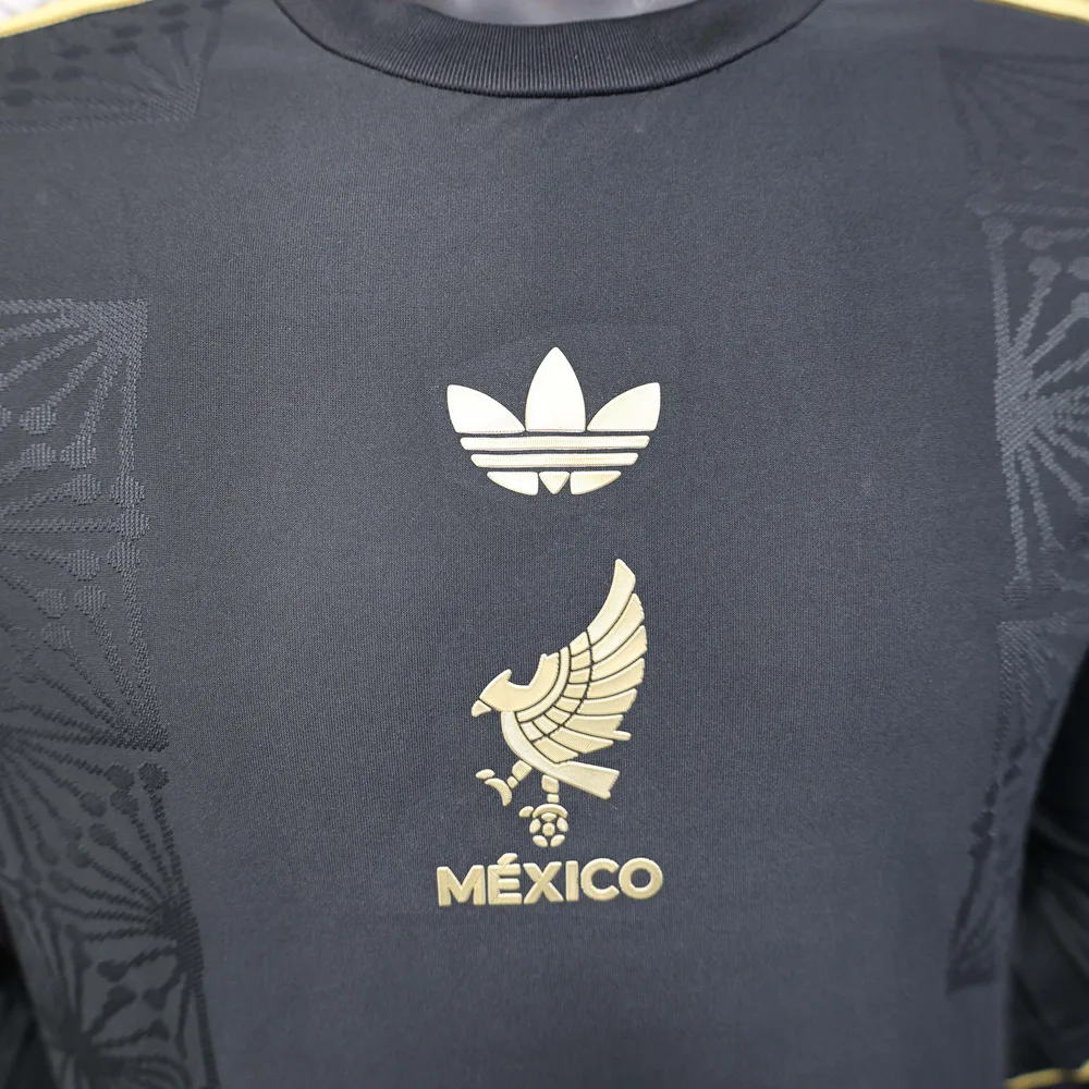 Camiseta de Fútbol Negra Edición Especial Nacional de México de Manga Larga Versión Jugador 2025 AAA calidad aficionado