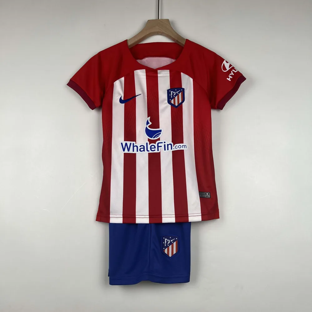 2023/2024 Camiseta de Fútbol Atletico Madrid Local Calidad Thai Talla Infantil