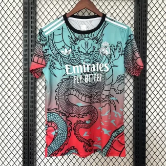 2025/2026 Real Madrid Dragón Tinta Verde Rojo Edición Especial Camiseta de Fútbol Calidad Tailandesa