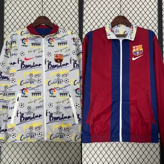 2025/2026 Barcelona Chaqueta Cortavientos Reversible Camiseta de Fútbol Calidad Tailandesa 04