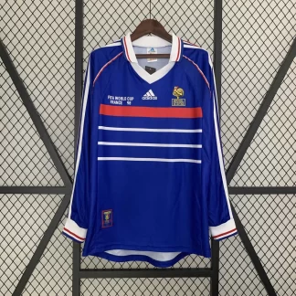 Camiseta de Fútbol Retro Manga Larga Francia Local 1998 1:1 Calidad Tailandesa
