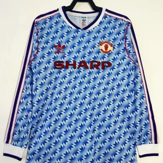 Camiseta de fútbol retro manga larga 1990/1992 Manchester United Visitante Calidad Tailandesa