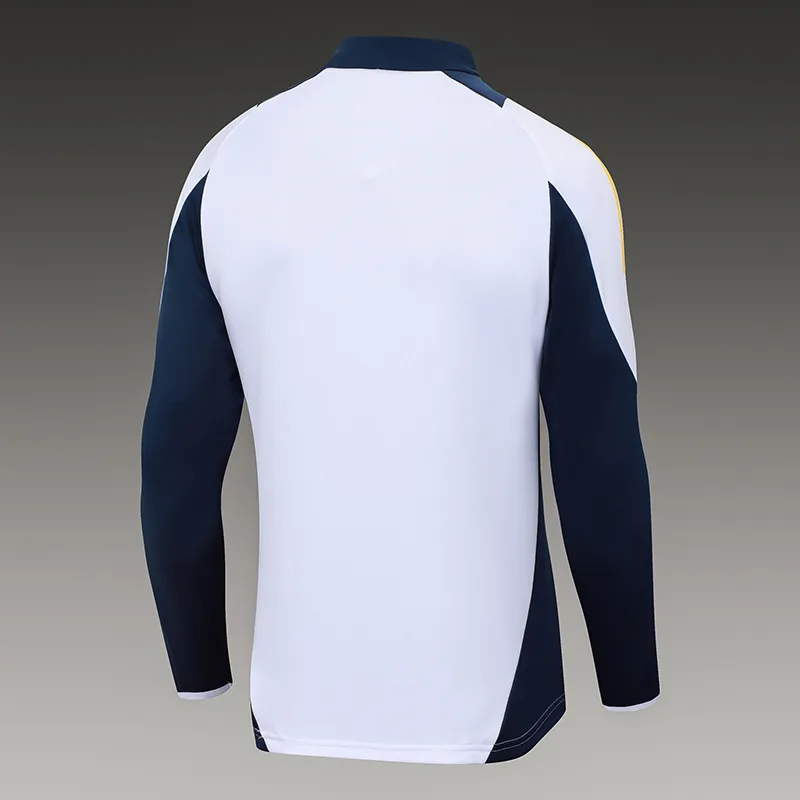 2024/2025 Real Madrid Chándal de Entrenamiento Semi-Ajustado Blanco Camiseta de Fútbol Calidad Tailandesa Set
