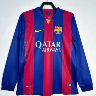 2014/2015 Retro Manga Larga Barcelona Camiseta de Fútbol Local Calidad Tailandesa