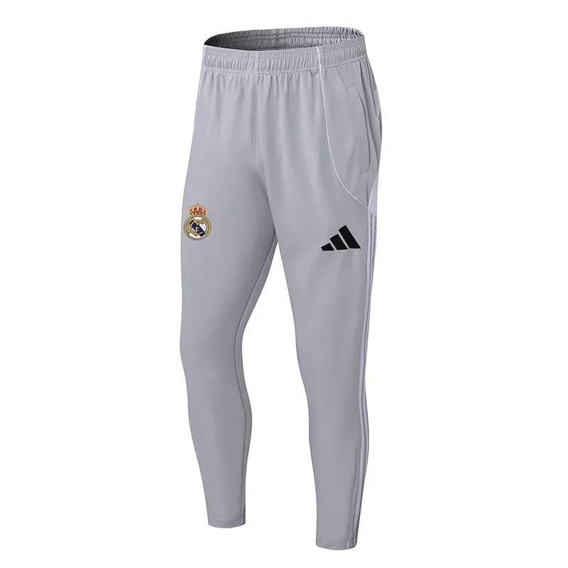 Conjunto de entrenamiento blanco gris de tiro medio Real Madrid 2025-2026 Calidad Thai