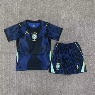 Camiseta de fútbol de visitante de Brasil 2026 Calidad Tailandesa 1:1 Talla infantil