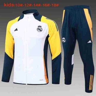 Chandal Niños Real Madrid 2024 2025 Blanco Amarillo