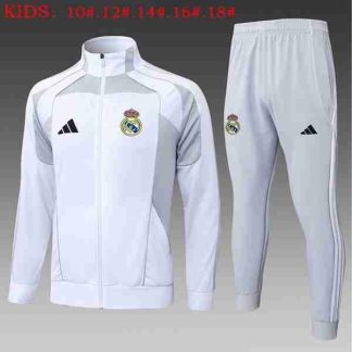 Chandal Niños Real Madrid 2025 2026 Blanco Gris