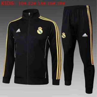Chandal Niños Real Madrid 2025 26 Negro Amarillo