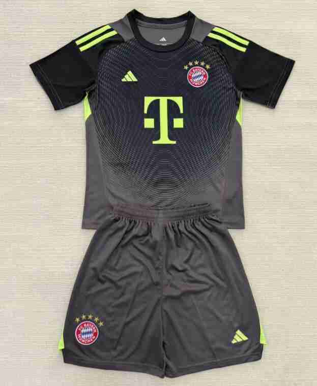 Equipacion Bayern Munich Conjunto Niños Portero 2025 2026 Negro