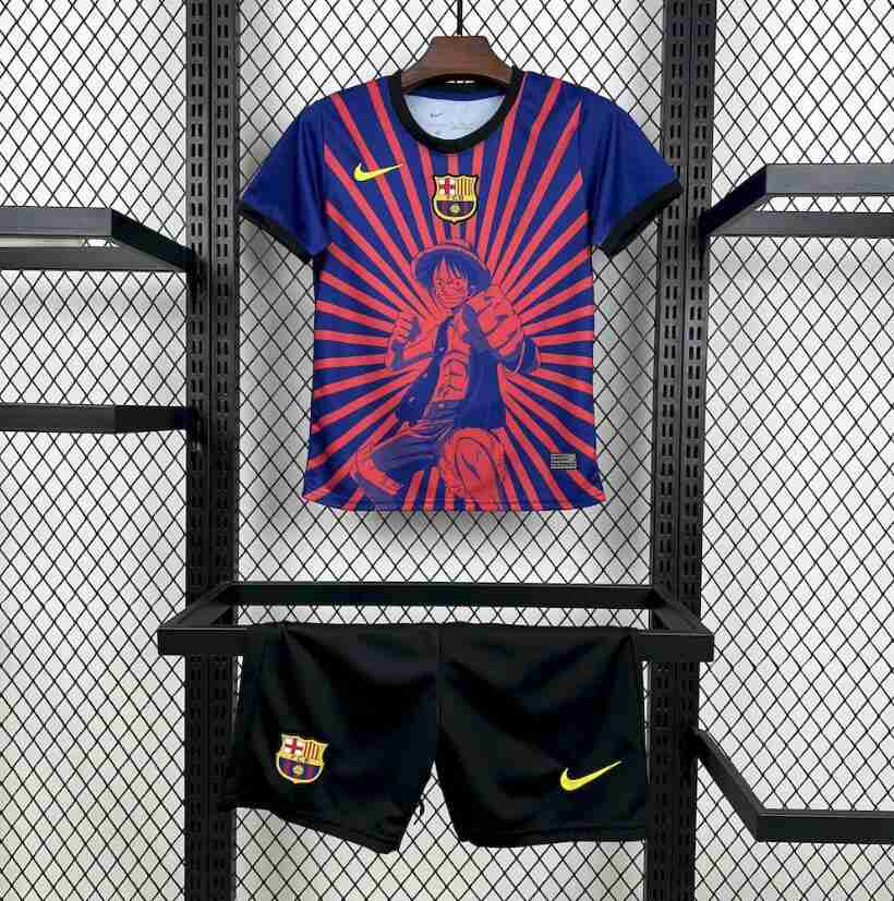 Equipacion FC Barcelona One Peace Conjunto Niños Especial 2025 2026