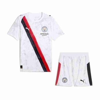 Equipacion Manchester City Conjunto Niño KidSuper 2025 2026 Blanco
