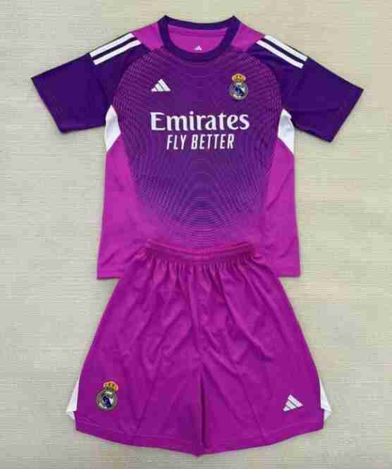 Equipacion Real Madrid Conjunto Niños Portero 2025 2026 Purpura