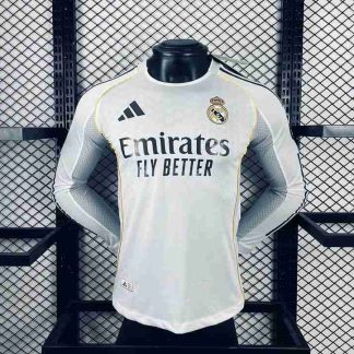 Equipacion Real Madrid Jugador Versión Primera Manga Larga 2025 2026