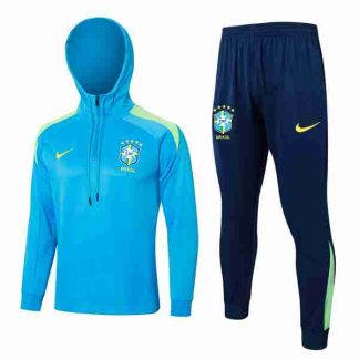 Sudadera Con Capucha Brasil 2024 2025 Azul