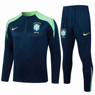 Sudadera Entrenamiento Brasil 2024 2025 Azul Verde
