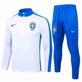 Sudadera Entrenamiento Brasil 2024 2025 Blanco Azul