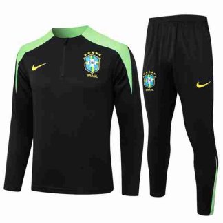 Sudadera Entrenamiento Brasil 2024 2025 Negro Verde