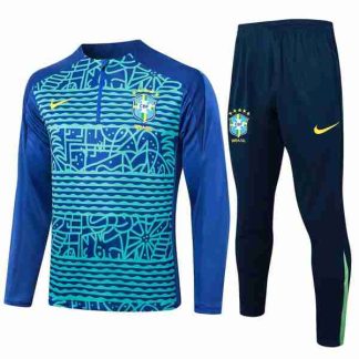 Sudadera Entrenamiento Brasil 2024 2025 Verde Azul
