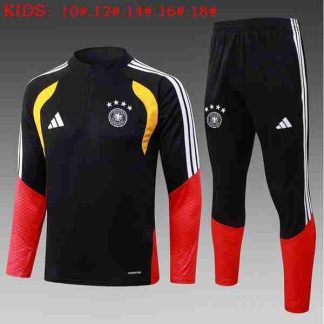 Sudadera Entrenamiento Niños Alemania 2026 2027 Negro Rojo