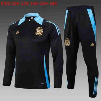 Sudadera Entrenamiento Niños Argentina 2024 2025 Negro Azul