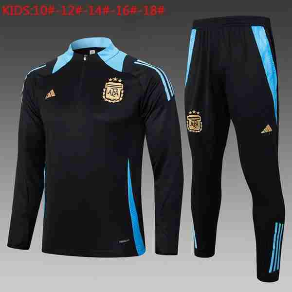 Sudadera Entrenamiento Niños Argentina 2024 2025 Negro Azul