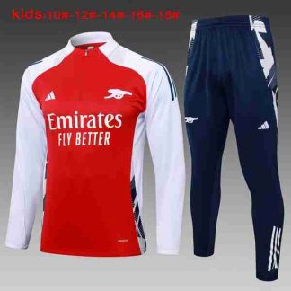 Sudadera Entrenamiento Niños Arsenal 2024 2025 Rojo Blanco