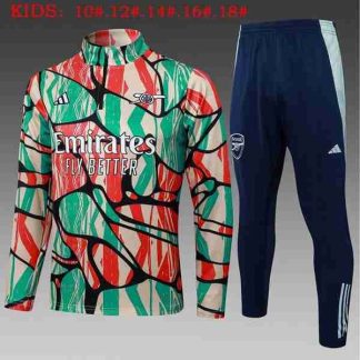 Sudadera Entrenamiento Ninos Arsenal 2025 2026 Verde Rojo
