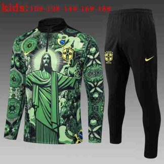 Sudadera Entrenamiento Ninos Brasil 2025 2026 Verde