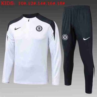 Sudadera Entrenamiento Niños Chelsea 2025 2026 Blanco