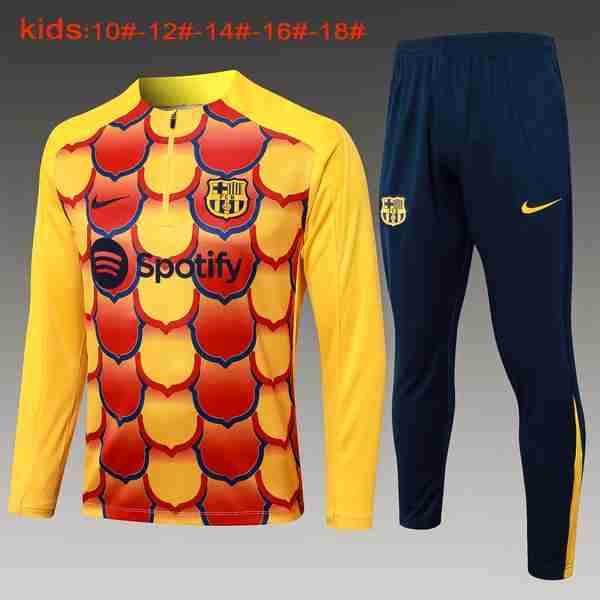 Sudadera Entrenamiento Niños FC Barcelona 2024 2025 Amarillo Rojo